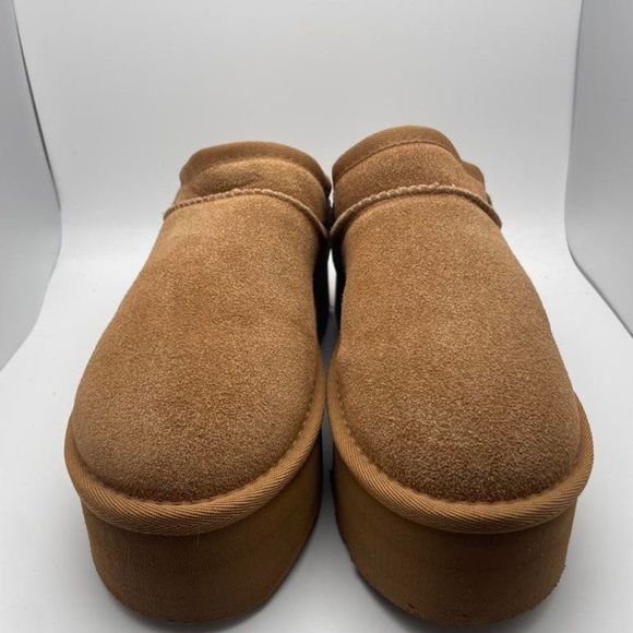 CUSHIONAIRE Women's Cozy Genuine Suede Mule Platform CHESTNUT 7 - Picture 3 of 6